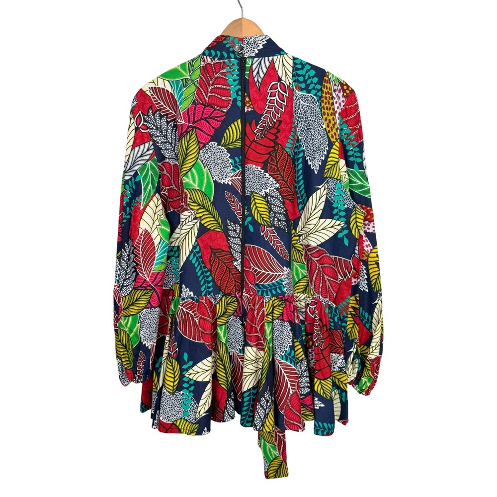 Mae Otti Bibi African Print Puff Sleeve
Peplum Top Blouse Maximalist XXXL NWT - Picture 3 of 9